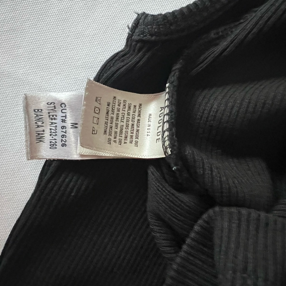 Agolde Black Ribbed Tank Top - Picture 3 of 3